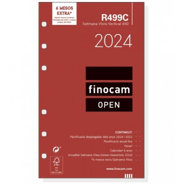 Recambio Agenda Finocam Open 400 S/V Vertical R499 Catalán 71181