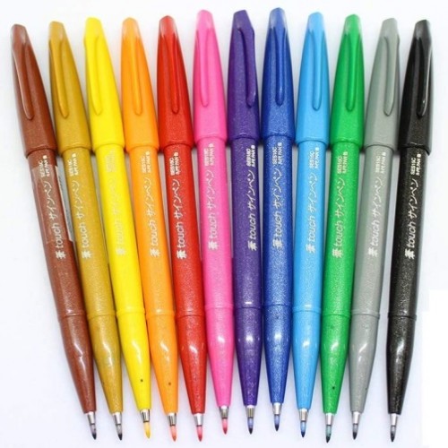 Rotulador punta pincel Pentel Touch - Pack 24 colores - Three Feelings