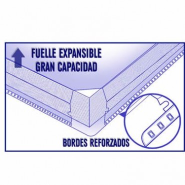 Dossier Uñero Fuelle Extra A4 Office Box 37161 Cristal