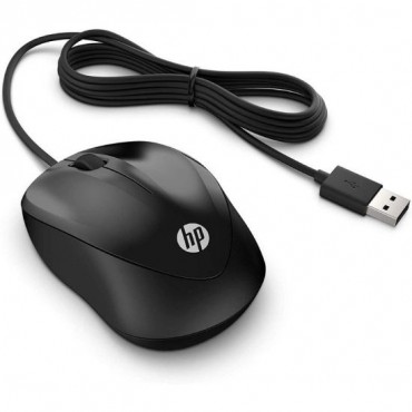 Ratón Cableado HP 1000 4QM14AA 3 Botones USB 1.5 mt. Negro