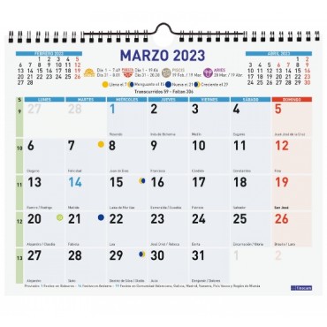 Calendario Pared Finocam 247x300 Color para Escribir 781420022