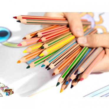 Lápices Color Bic Kids Evolution Stripes C/12 Colores 9505221