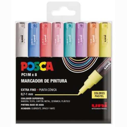 Posca PC-1M/8C Pack 8 Colores Pastel P/Calibrada 0.7 mm.