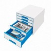 Módulo Cajones Leitz Cube 5214 5 cajones Azul Metalizado