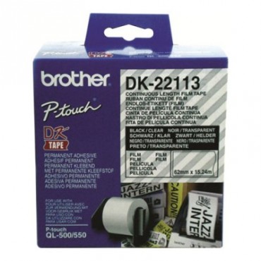 Etiqueta Impresora Brother DK22113 Plástica Transparente 62x15.2