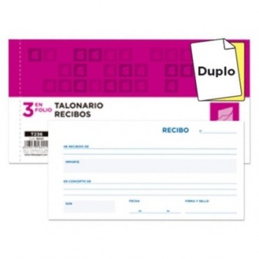 Talonario Recibo LP 236 Duplo Apaisado T236